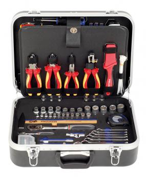 PROJAHN Elektro-Werkzeug-Koffer Nr. 8683 128tlg. 1/4" + 1/2" proficraft, im robusten ABS-Koffer