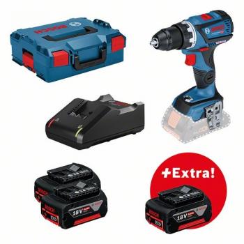 BOSCH Akku-Bohrschrauber GSR18V-60C mit 3 x 5,0Ah Li-Ion Akku Bürstenlos, in L-Boxx