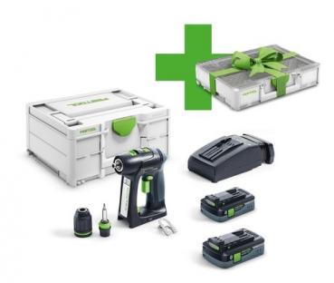 FESTOOL Akku-Bohrschrauber C18 HPC 4,0 I-Plus "Organizer Edition" im Systainer³ SYS3 M187