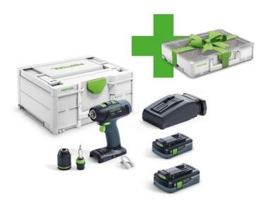 FESTOOL Akku-Bohrschrauber T18+3 HPC 4,0 I-Plus "Organizer Edition" im Systainer³ SYS3 M187