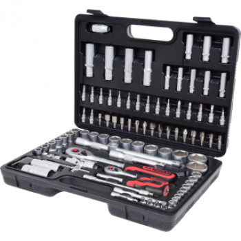 KS-TOOLS Steckschlüssel-Koffer CLASSIC 96tlg. 1/4“ + 1/2“ im robusten Kunststoff-Koffer