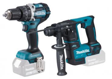 MAKITA Akku-Kombo-Kit DLX2278 18V o h n e Akku/Ladegerät DHP484Z Schlagbohrschrauber + DHR171Z Bohrhammer SDS-plus, im Karton
