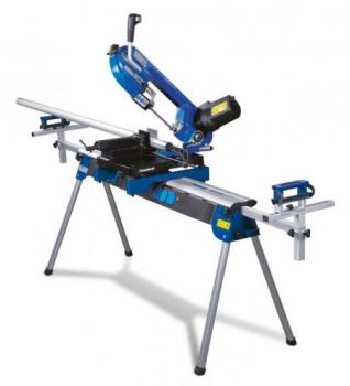 Metallkraft Gehrungs-Metallbandsäge MBS150 Set mit Universalwerktisch UTW 3200 Besonders leise und präzise Gehrungs-Metallbandsäge
