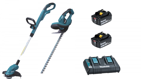 MAKITA Akku-Garten-Set 18V mit 2 x 4,0Ah Akku und Doppel-Ladegerät Akku-Rasentrimmer DUR181Z und Akku-Heckenschere DUH523Z MAKITA Akku-Garten-Set 18V mit 2 x 4,0Ah Akku und Doppel-Ladegerät Akku-Rasentrimmer DUR181Z und Akku-Heckenschere DUH523Z