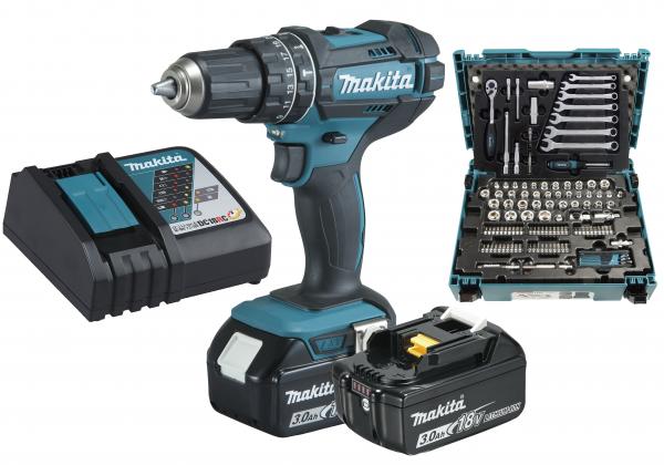 MAKITA Akku-Schlagbohrschrauber DHP482JX13 18V mit 2 x 3,0Ah Akku Li-Ion im MAKPAC Gr.2, incl. Werkzeug-Set E-08713 120tlg. im MAKPAC Gr.1 MAKITA Akku-Schlagbohrschrauber DHP482JX13 18V mit 2 x 3,0Ah Akku Li-Ion im MAKPAC Gr.2, incl. Werkzeug-Set E-08713 120tlg. im MAKPAC Gr.1