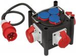 BRENNENSTUHL Kompakter Gummi-Stromverteiler BSV 3 LS E/16 2 IP44 1m Kabel, 3 x CEE 400V/16A, 3 x 230V/16A